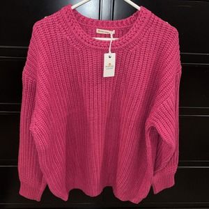 NWT Marine Layer Rose Violet Oversized Crewneck Sweater Size XL Retail $158‎